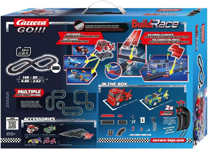 Carrera GO!!! Build 'n Race Rennstrecken-Set für Kinder ab 6 Jahren & Erwachsene I 3,6m elektrische
