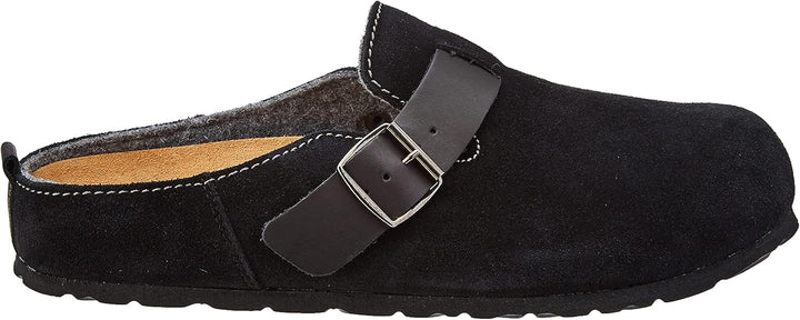 Rohde Herren Hausschuhe Pantoffeln Leder Napoli-H 6908 40 EU Weit Schwarz, 40 EU Weit Schwarz
