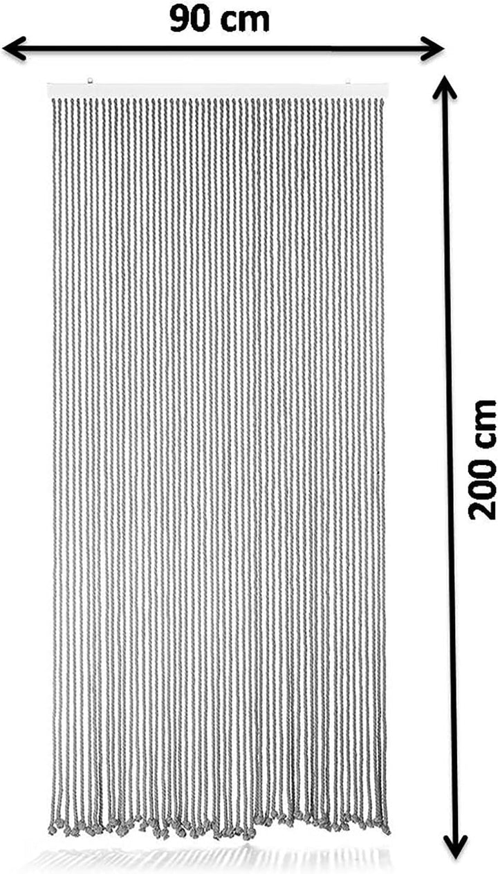 Kobolo Seilvorhang Türvorhang Grey 54 Stränge - Dekovorhang - rechteckig - Wohnzimmer