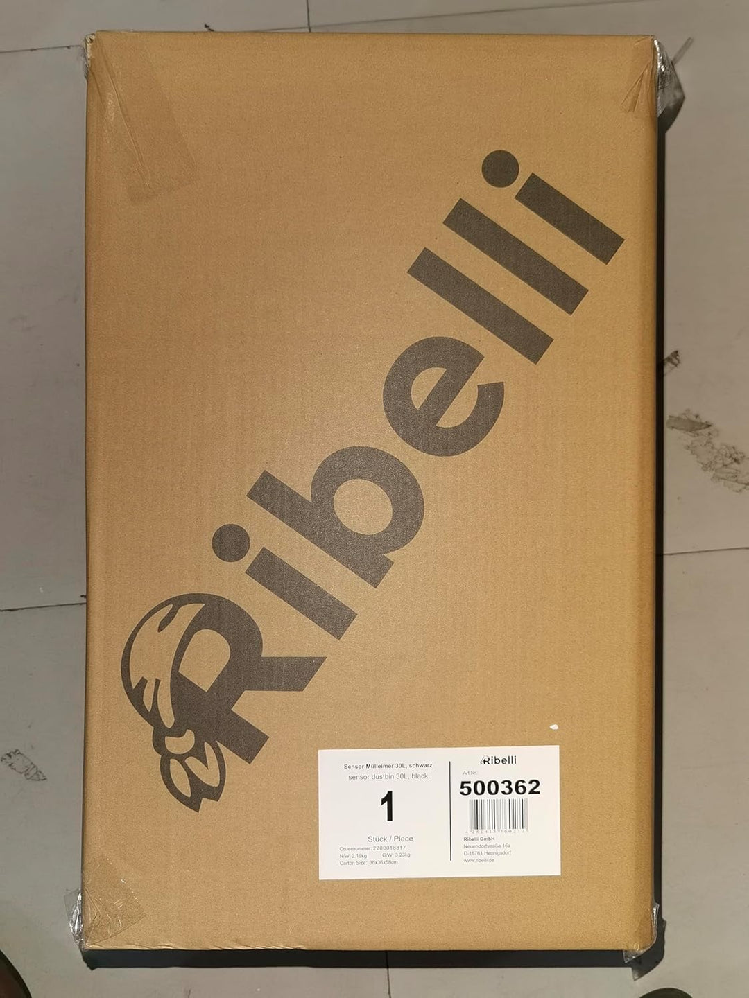 Ribelli Edelstahl Mülleimer - Abfalleimer mit Sensor - automatisches Öffnen und Schliessen - Klemmri