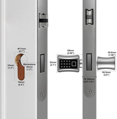 Türschloss Fingerabdruck, Eseesmart Elektronisch Tür-Schliesszylinder 35/35 mit Tastatur Codes und S
