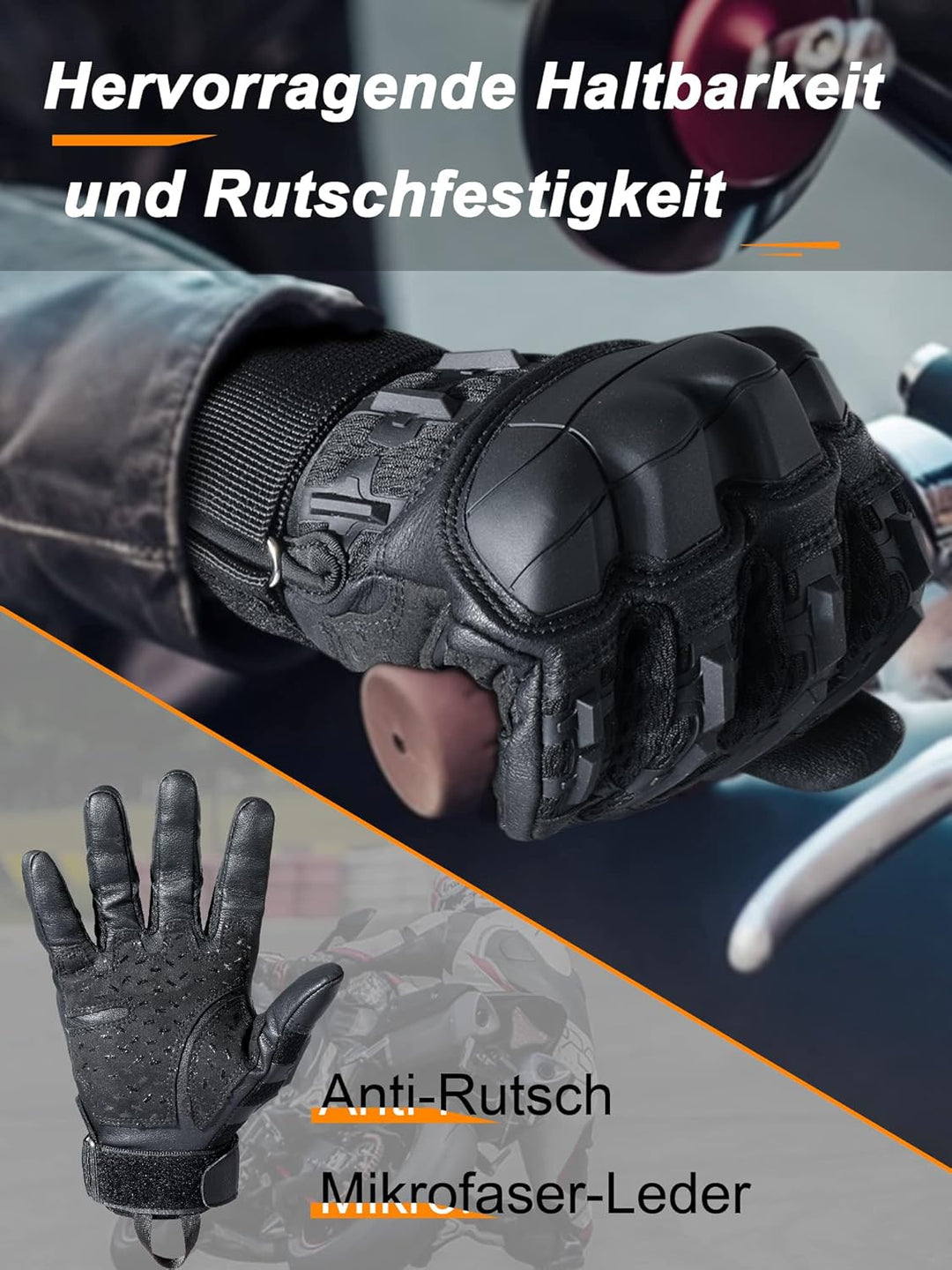 WTACTFUL Motorrad Handschuhe Herren, Sommer Touchscreen Motorradhandschuhe für MTB, Motorradrennen,