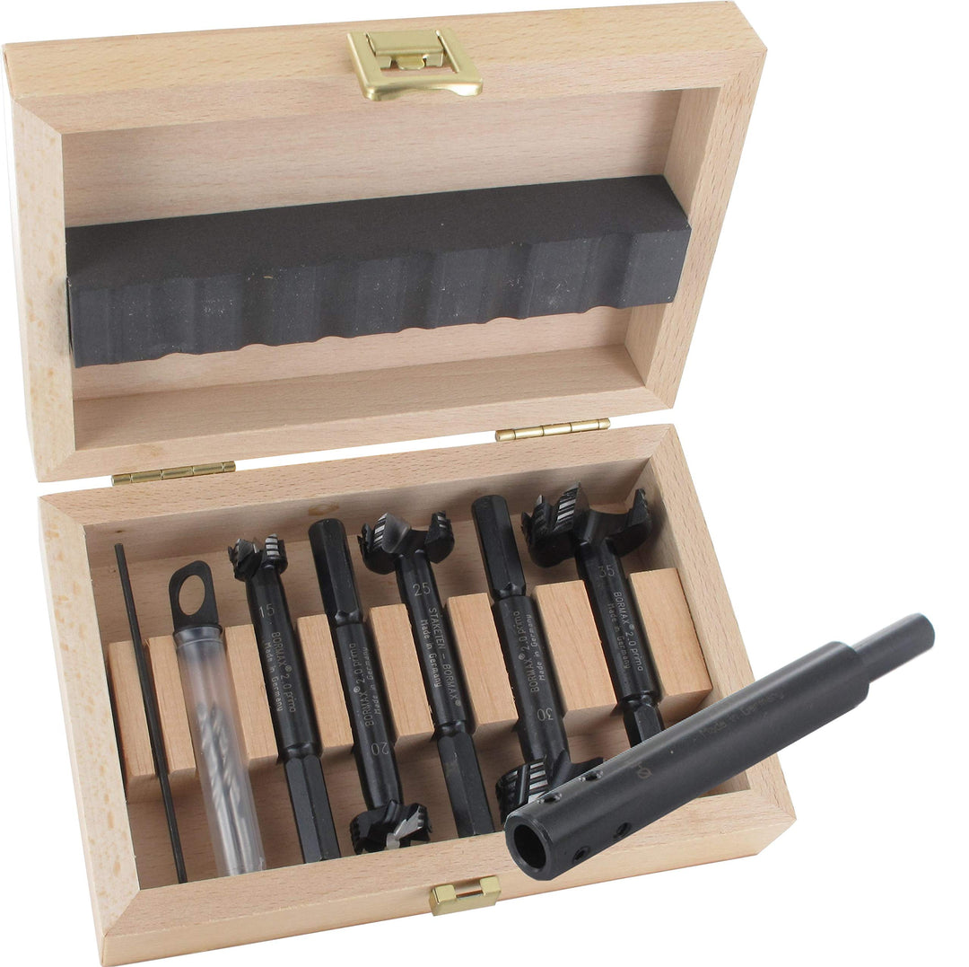 FAMAG Bormax 2.0 prima Staketenbohrersatz 6-teilig WS D=15,20,25,30,35mm im Holzkasten mit Bohrverlä