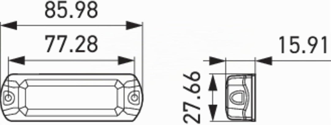 HELLA - LED-Blitz-Kennleuchte - BST - 12/24V - blau - Anbau/Schraubanschluss - Kabel: 150mm - Stecke
