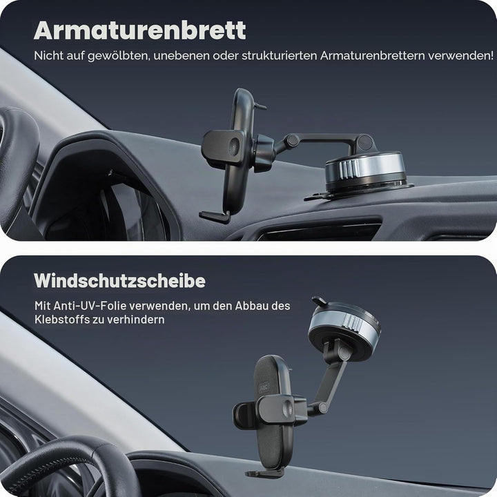 APPS2Car Handyhalterung Auto Saugnapf Dashboard, Gel-Lock Starke Saugkraft, Dual-Axis Dämpfungsarm V