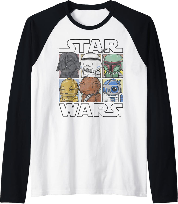 Star Wars Imperial Mandalore Wookiee Droids Cartoon Raglan