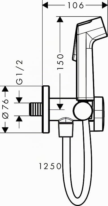 hansgrohe Bidette Handbrause S mit 1 wassersparenden Strahlart (EcoSmart), inkl. Absperrventil, Brau