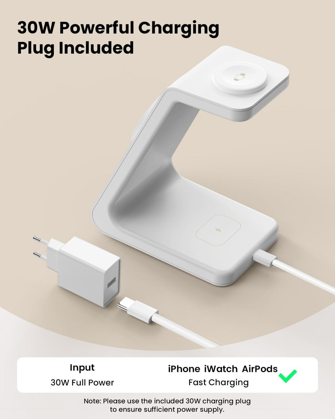 GEEKERA 3-in-1 Ladestation mit MagSafe, Qi2-zertifiziert 15W Schnell Induktive Ladegerät für iPhone