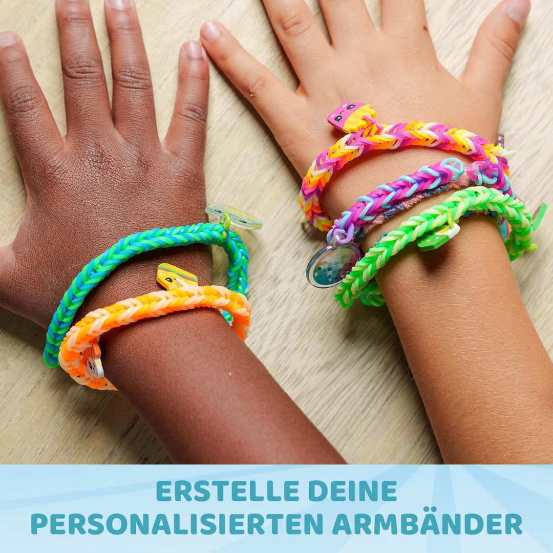 Bandai - Rainbow Loom Boutique – Automatisches Set zur Herstellung von Armbändern aus Gummibändern -