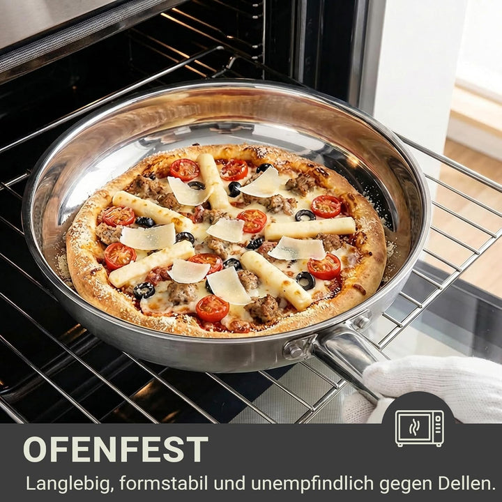 Topfset 15 Teilig Induktionsgeeignetes Edelstahl: 5-7 Personen Kochtopfset Lebensmittelqualität PFAS