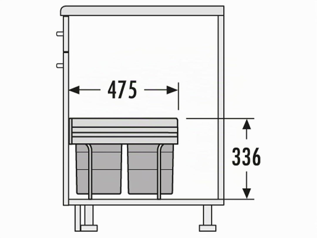 Hailo 3641121 Abfallsammler TR Swing 40.2/36 für Schränke ab 400 mm Breite mit Drehtür