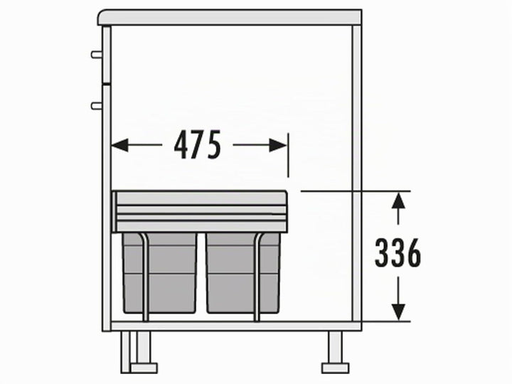 Hailo 3641121 Abfallsammler TR Swing 40.2/36 für Schränke ab 400 mm Breite mit Drehtür