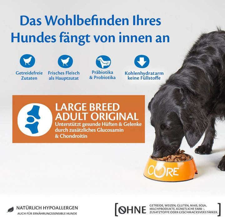 Wellness CORE Large Breed Adult Original, Hundefutter trocken für Hunde grosser Rassen, getreidefrei