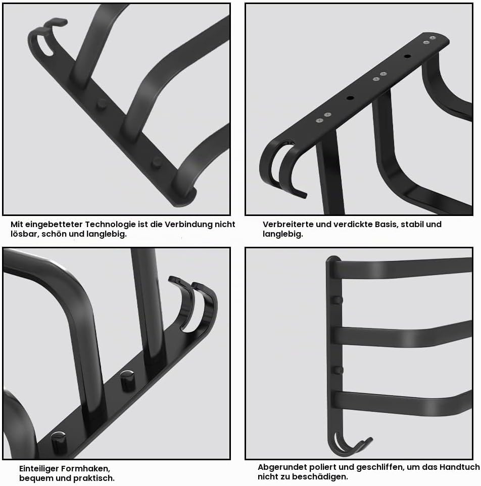 HONPHIER Handtuchhalter Bad 3 Tier Handtuchstange Badezimmer Aluminium Wand-handtuchhalter Handtuchh