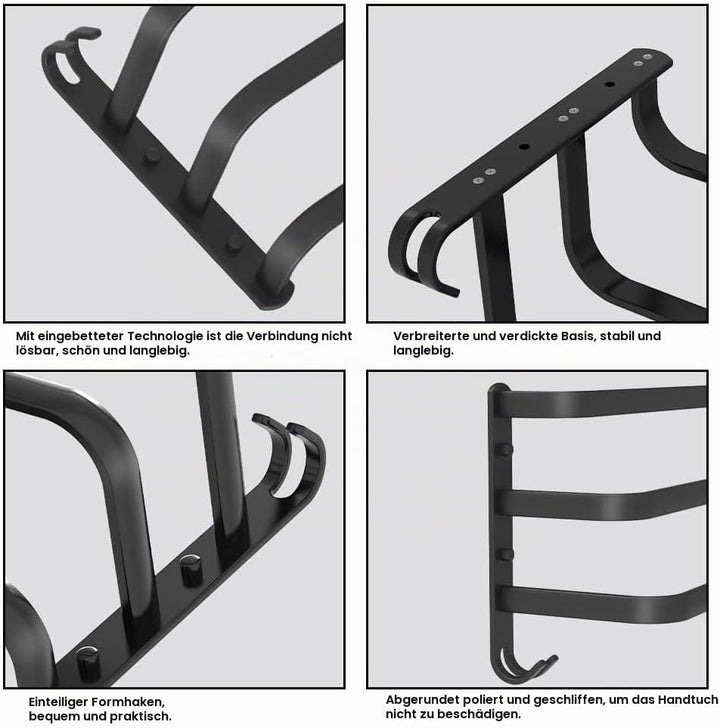 HONPHIER Handtuchhalter Bad 3 Tier Handtuchstange Badezimmer Aluminium Wand-handtuchhalter Handtuchh