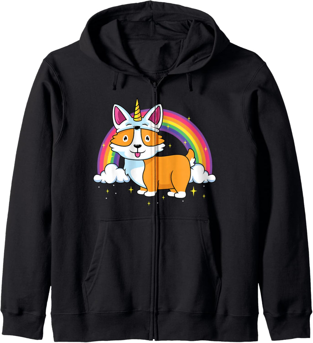 Corgicorn Lustiges Corgi Einhorn Regenbogen für Kinder Süss Corgi Kapuzenjacke
