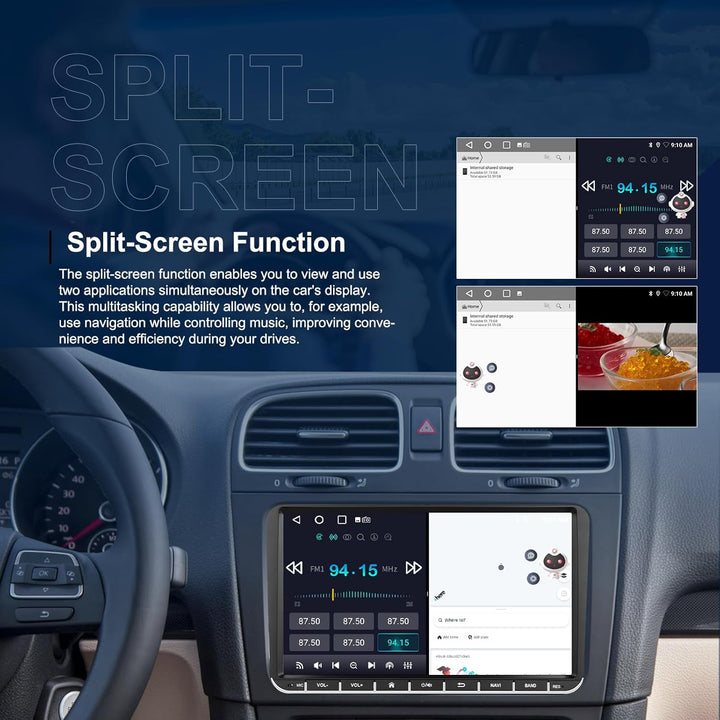 [2+64GB] Hikity Android 15 Autoradio für VW Golf 5 Golf 6 Skoda Polo Passat Tiguan Touran Seat mit C