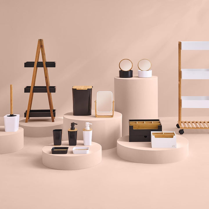 5five - servierwagen 3 Ebenen dreieck naturéo Bambus weiss Taille unique Bambou / Blanc, Taille uniq