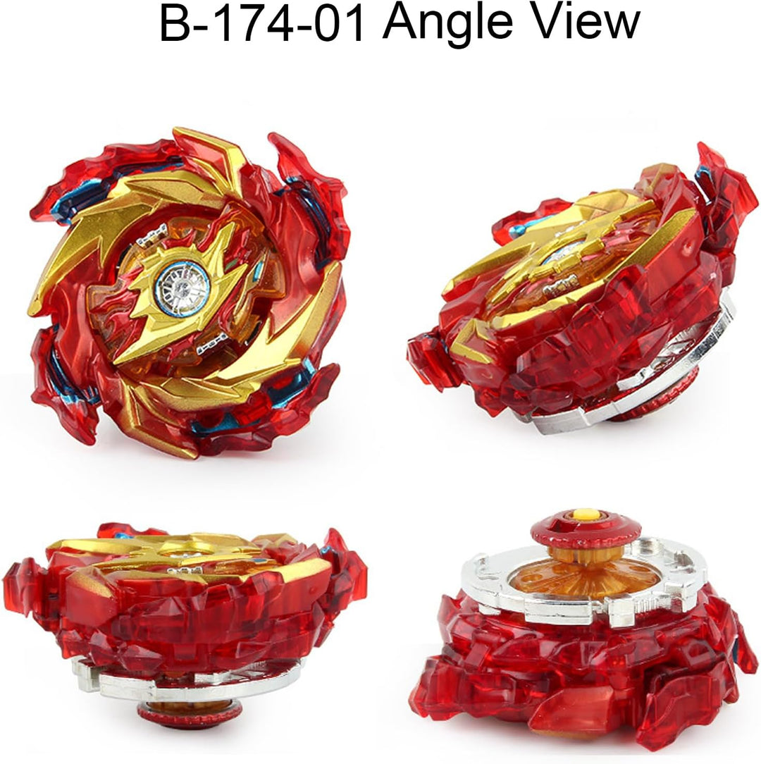 Gyros Turbo Set, 4D Metall Fusion Kampf Kreisel, Mit Battling Top Launcher, Geschenk-Sets,(B-174-1+B