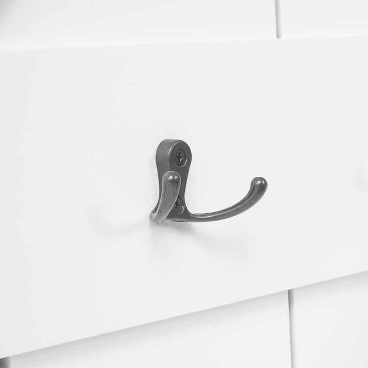 Mendler Tassenhalter HWC-D13, Hängeregal Tassenbrett Wandboard, 6 Haken 91x60cm - weiss lackiert Wei
