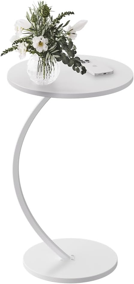 Vicco Beistelltisch Alvio, Weiss, 40 x 60 cm, als Ablagefläche für Wohnzimmer oder Schlafzimmer eins