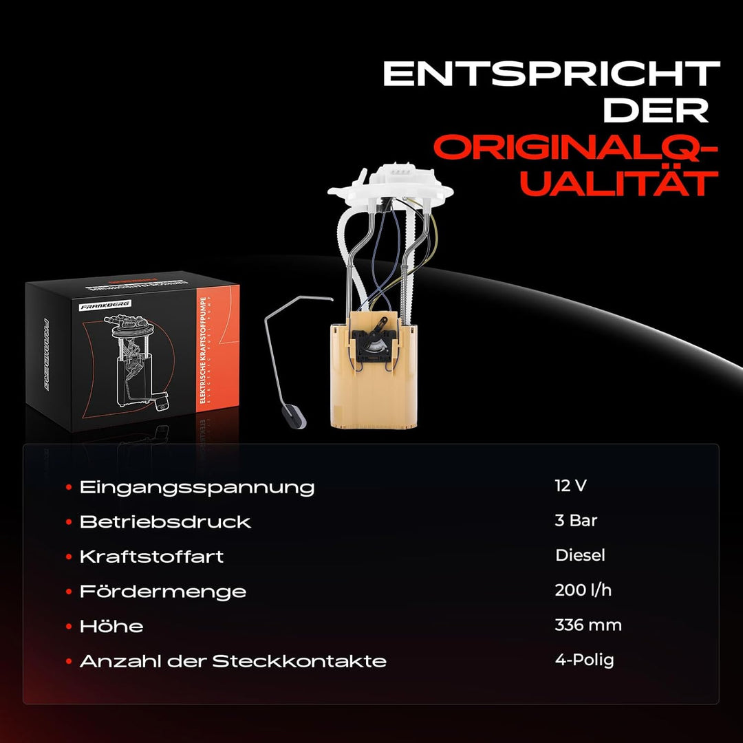 Frankberg 1x Kraftstoffpumpe Fördereinheit Kompatibel mit Transit V363 Kasten FCD FDD 2.0L Diesel Di