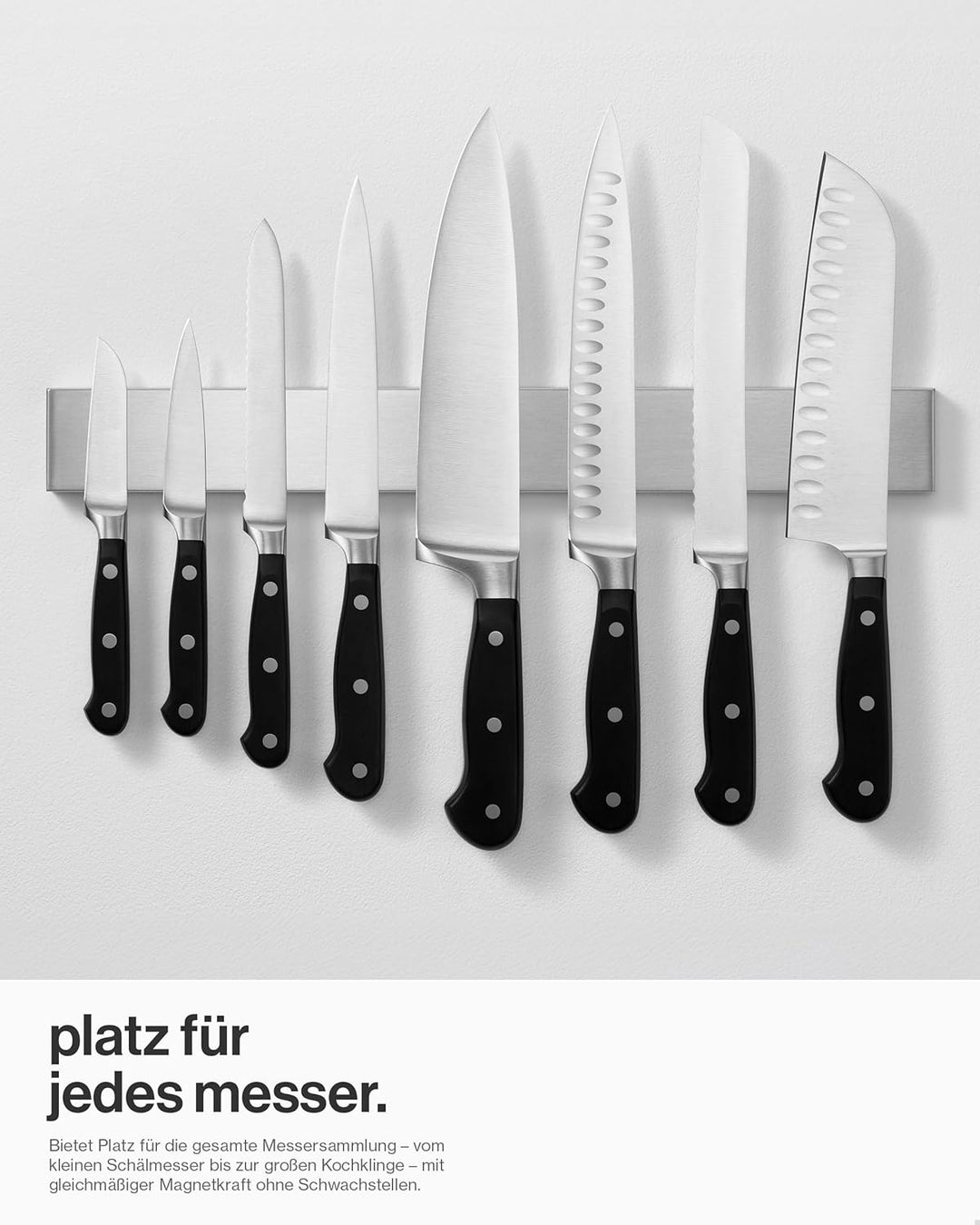 LARHN Magnetleiste Messer aus Edelstahl, 40cm - Messerhalter Magnetisch - Magnetischer Messerblock O