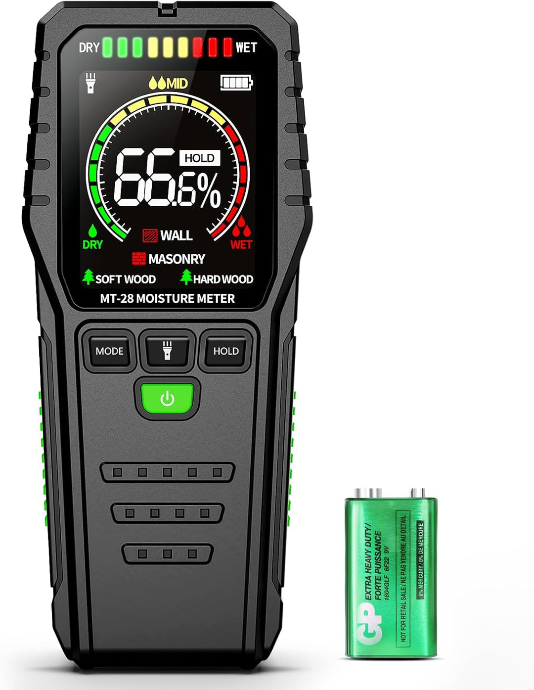 Feuchtigkeitsmessgerät für Wand & Holz – Zerstörungsfreies Feuchtemessgerät und Feuchtigkeitsmesser