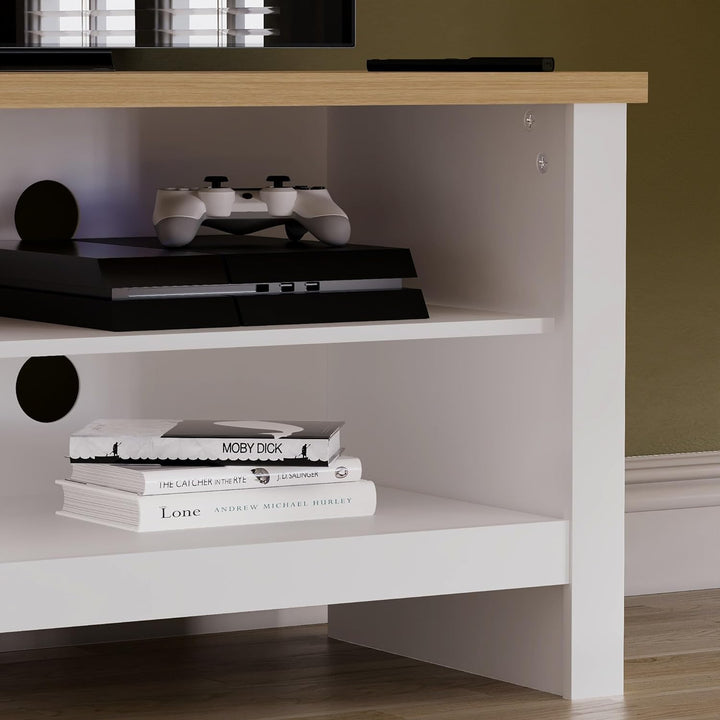 Vida Designs TV-Bänke & Lowboards, MDF, Spanplatte und Melaminfurnier, Weiss, Standard, Weiss