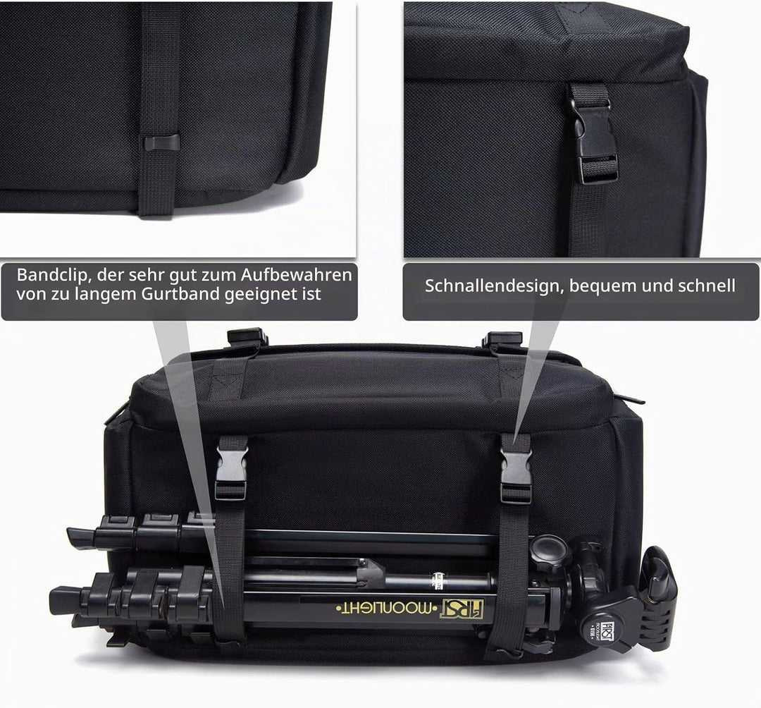 CADeN Large Camera Messenger Bag Case Schultertasche mit Stativhalter Kompatibel für Nikon, Canon, S