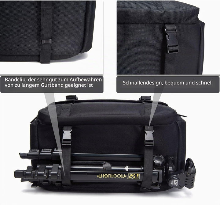CADeN Large Camera Messenger Bag Case Schultertasche mit Stativhalter Kompatibel für Nikon, Canon, S