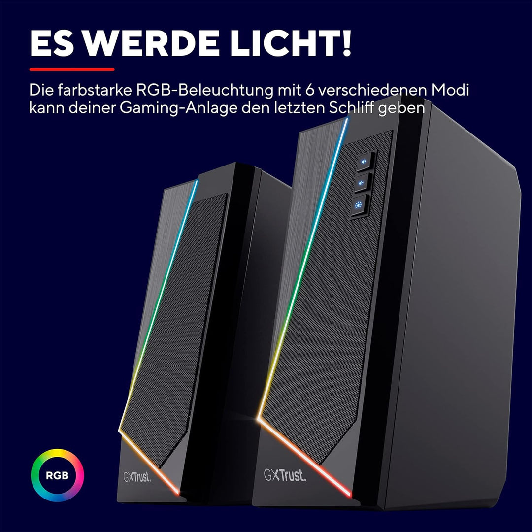 Trust Gaming Lautsprecher für PC GXT 609 Zoxa - Computer Boxen, Lautsprecherset mit 6 Verschiedene R