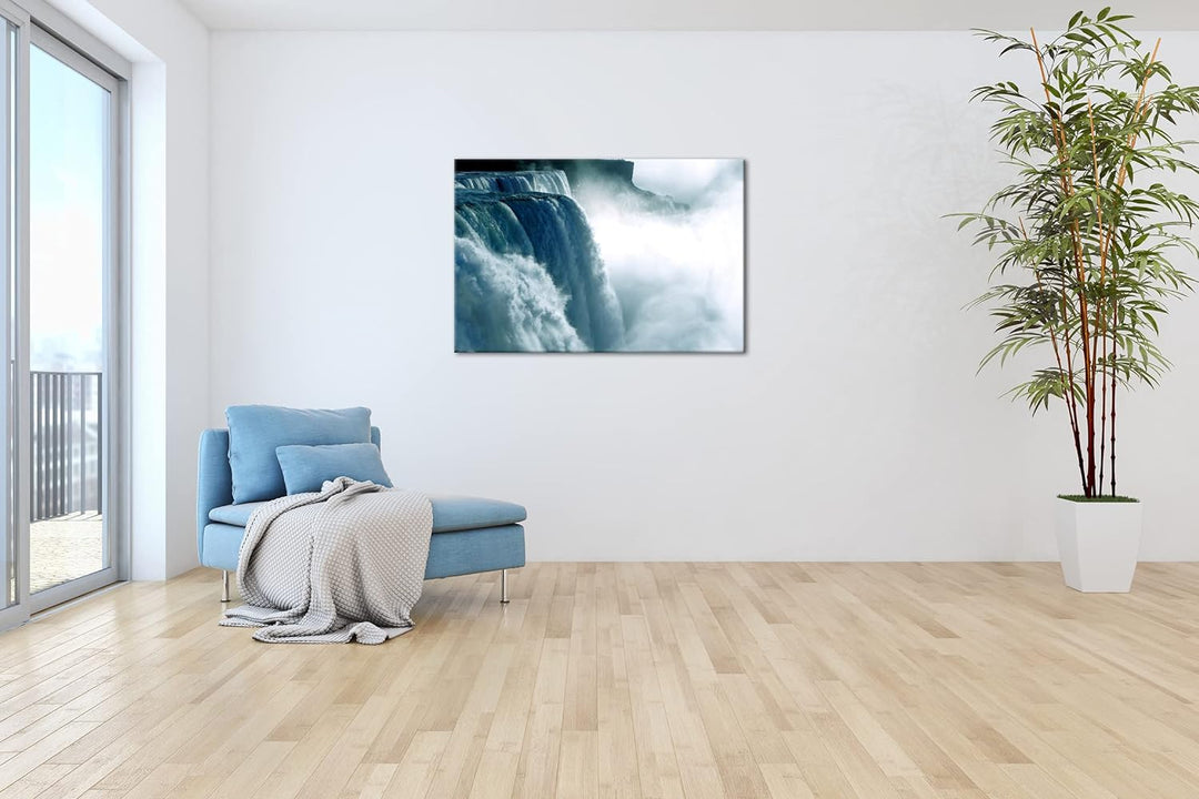 deyoli atemberaubende Niagarafälle im Format: 100x70 als Leinwandbild, Motiv fertig gerahmt auf Echt