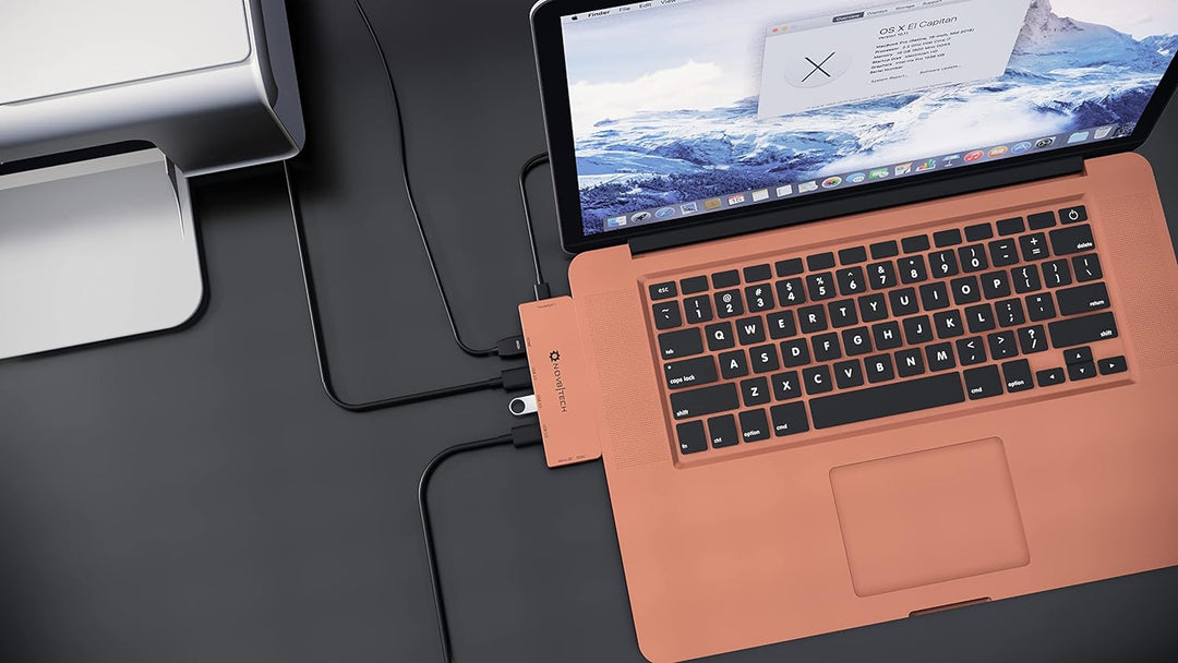 NOV8Tech USB C zu HDMI Adapter Schlanker 7-in-2-Dongle für Gold MacBook Air 2020 M1 2019/2018, Docki