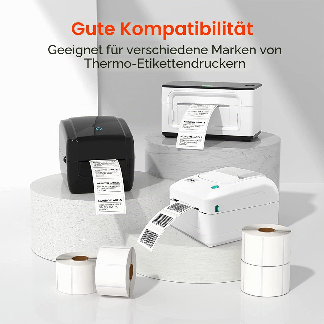 MUNBYN 57x32mm Thermodirekt-Etiketten, Selbstklebend Adressaufkleber, BPA&BPS Freies Quadratisches E