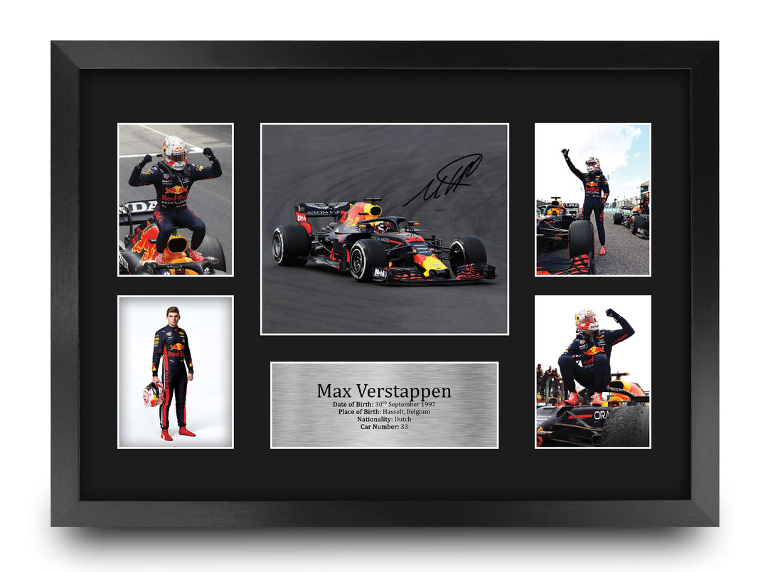 HWC Trading FR A3 Max Verstappen Gifts gedrucktes Autogramm Präsentationsdisplay für Formel-1-Renn-F