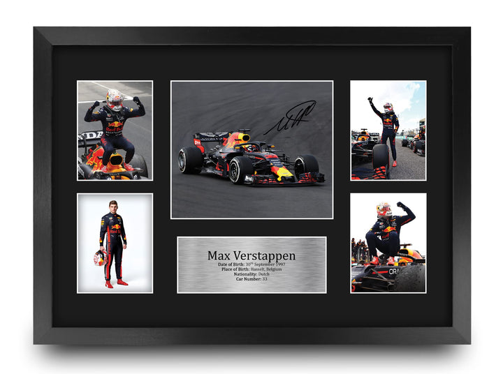 HWC Trading FR A3 Max Verstappen Gifts gedrucktes Autogramm Präsentationsdisplay für Formel-1-Renn-F