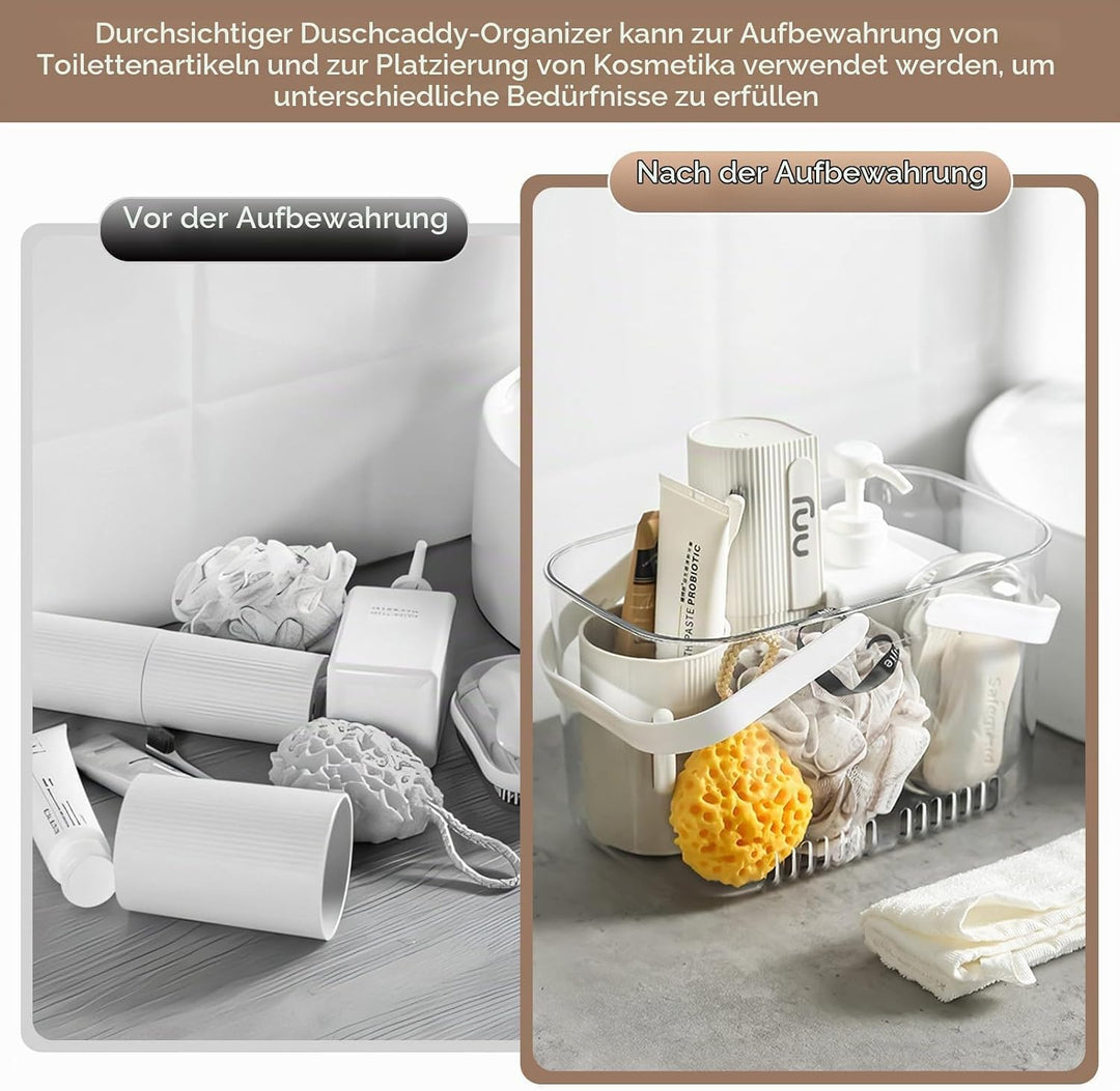 Cyrank Tragbare Dusche Caddy Korb, Tragbarer Duschkorb mit Griffen Putzmittel Organizer Caddy Organi