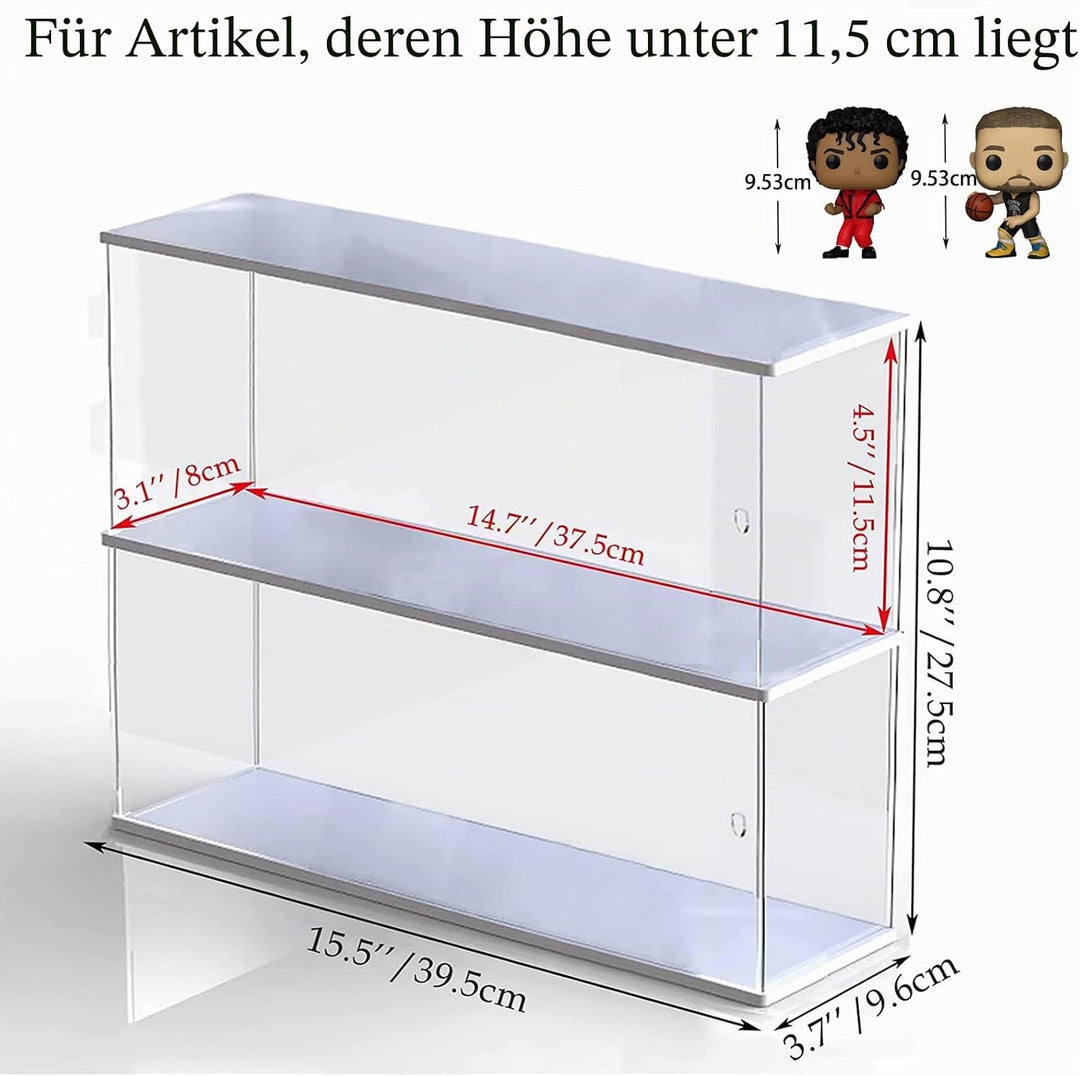 ELEpure Acryl 2-stufiger Stufen-Display-Ständer, transparenter Treppenregal-Organizer, Sammlerdekora