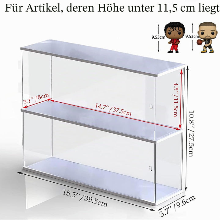 ELEpure Acryl 2-stufiger Stufen-Display-Ständer, transparenter Treppenregal-Organizer, Sammlerdekora
