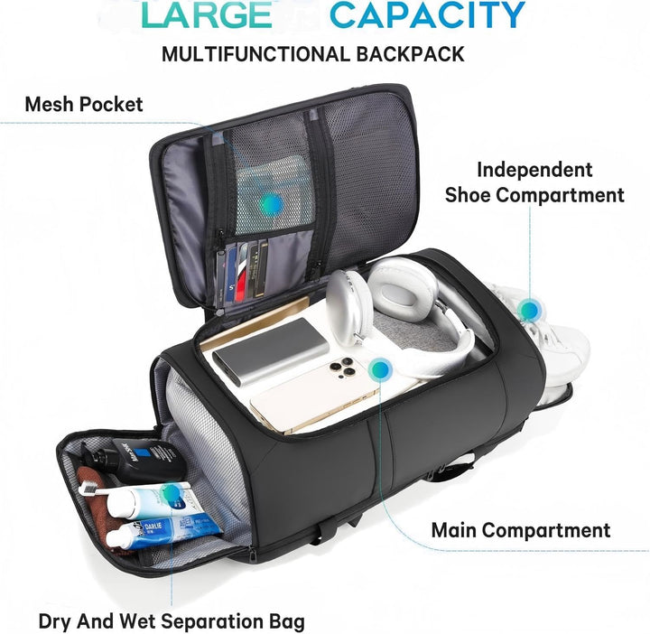 BG FUTURE AESTHETICS Reiserucksack mit Schuhfach, Wochenend-Business-Handgepäck, Flug Genehmigt Bord