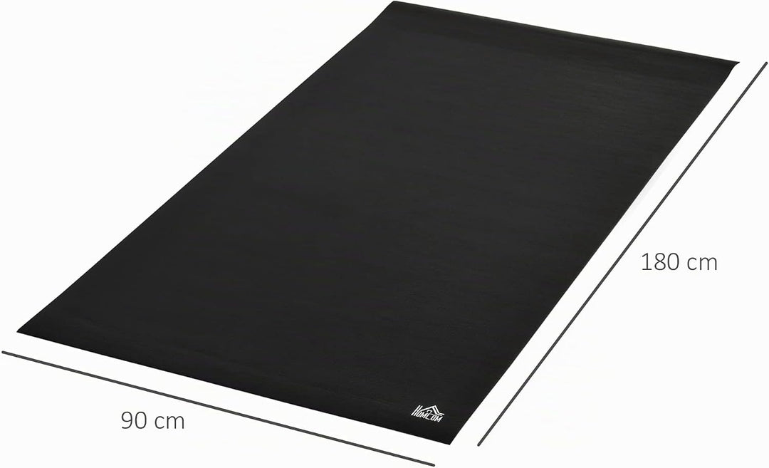 HOMCOM Bodenschutzmatte für Fitnessgeräte Rutschfest 180x90 cm Schwarz | Fitnessmatte 6 mm Dicke, Un