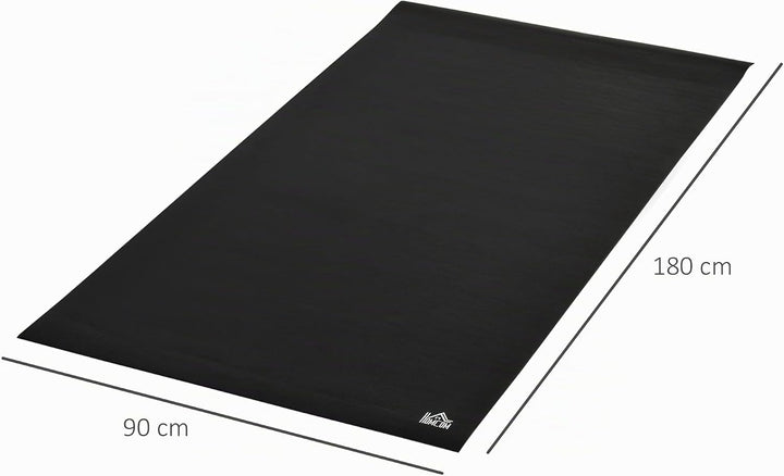 HOMCOM Bodenschutzmatte für Fitnessgeräte Rutschfest 180x90 cm Schwarz | Fitnessmatte 6 mm Dicke, Un