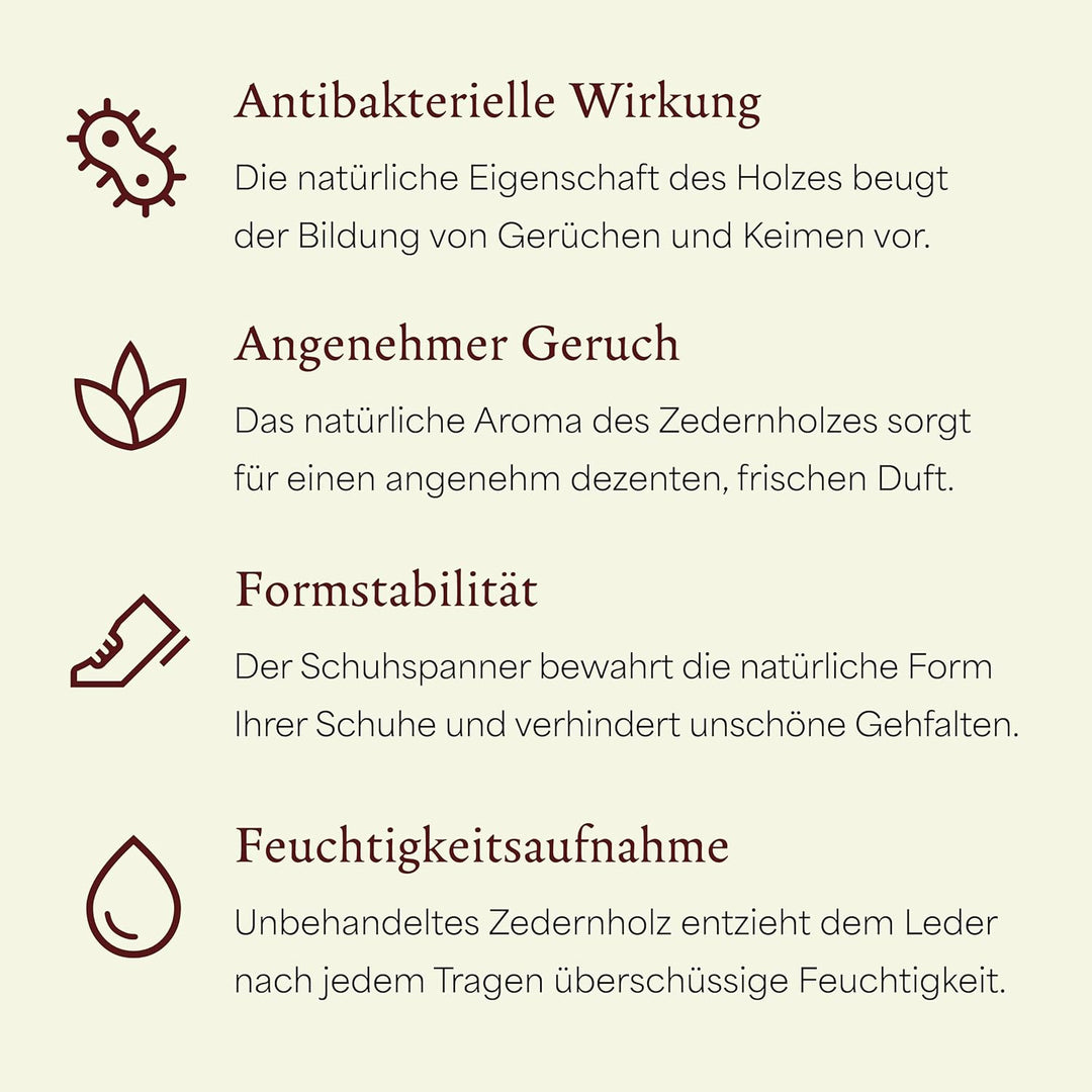 Langer &amp; Messmer Schuhspanner aus Zedernholz für Herren und Damen inkl. Reiseschuhlöffel aus Zedernh
