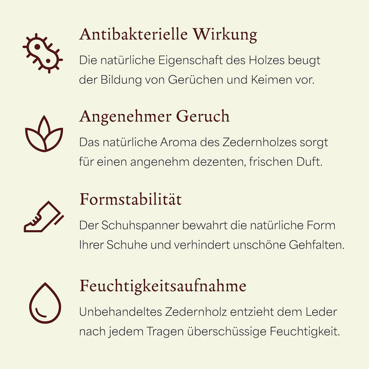 Langer &amp; Messmer Schuhspanner aus Zedernholz für Herren und Damen inkl. Reiseschuhlöffel aus Zedernh
