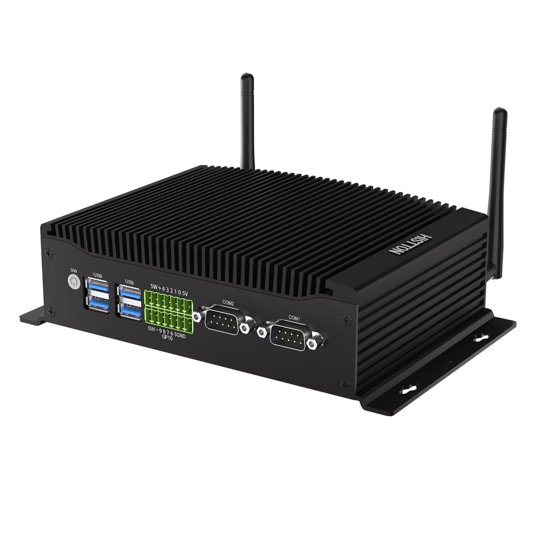 HISTTON Lüfterloser PC Industrie Mini PC Core i7-10810U, 16GB RAM 512GB M.2 SSD, Fanless Mini Comput