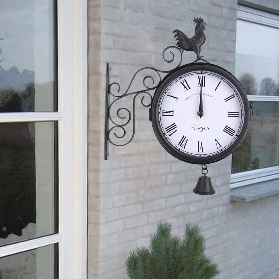 Grosse Vintage-Gartenuhr, Wetterfeste Aussenuhr, Grosse Vintage-Deko-Wanduhr, Gartenuhr, Badezimmeru