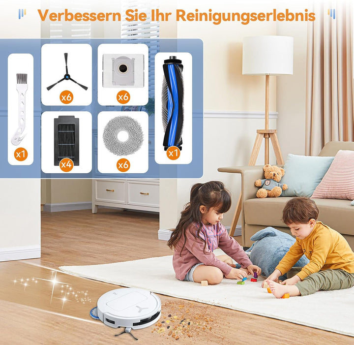 24 Stück Zubehör für Ecovacs Deebot T50 Pro Omni / T50 Omni / T50 Pro Omni Gen2 Saugroboter, 1 Haupt