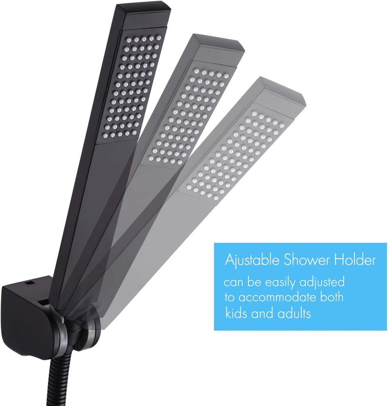 KES Handbrause Duschkopf mit Duschkopfhalterung Duschschlauch Brausekopf Dusche Duschbrause Duschsys