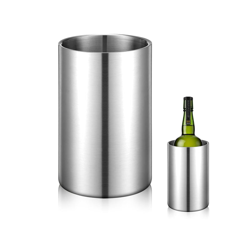 Flaschenkühler für Wein, Champagner und Sekt Flaschen, Doppelwandiger Edelstahl Sektkühler Weinkühle